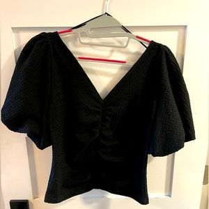 Free People Cupcake Ruched Puff Sleeve Top NEW W/TAGS